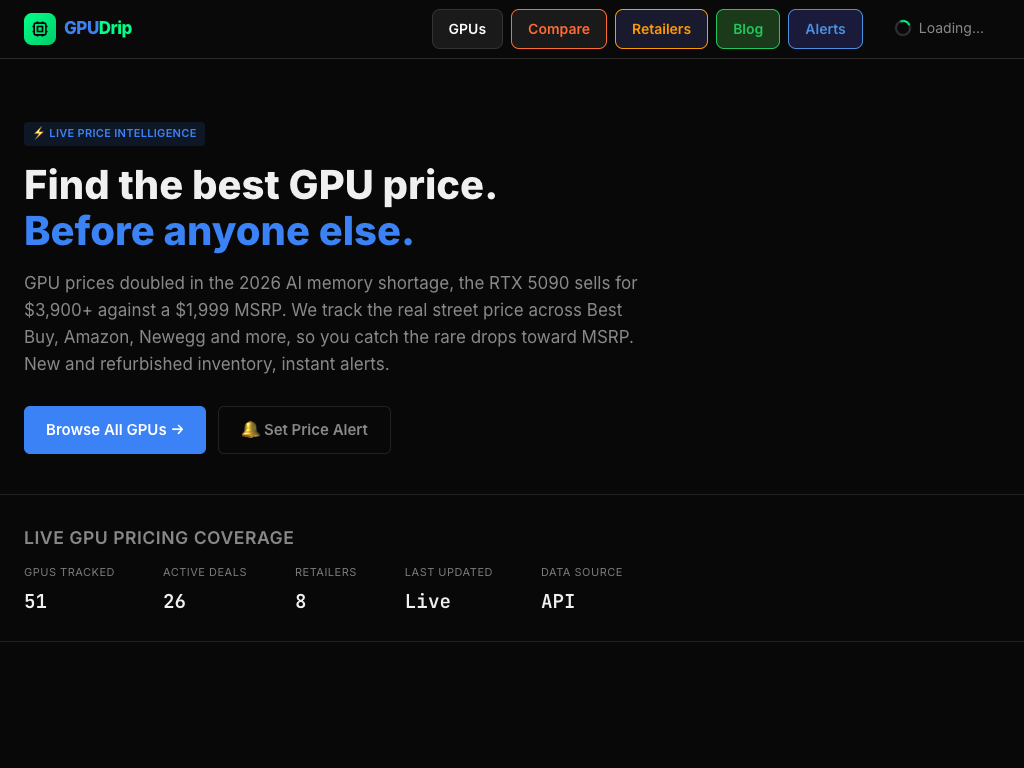 GPU Drip site preview