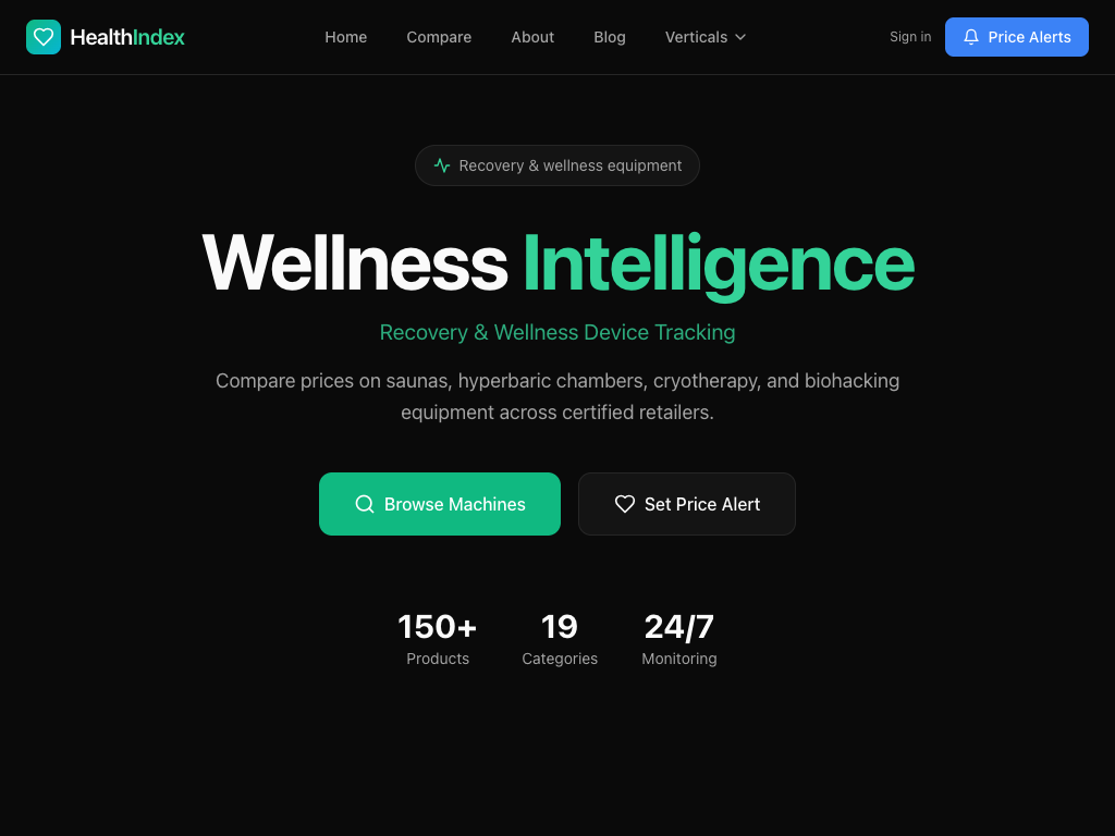 HealthIndex site preview