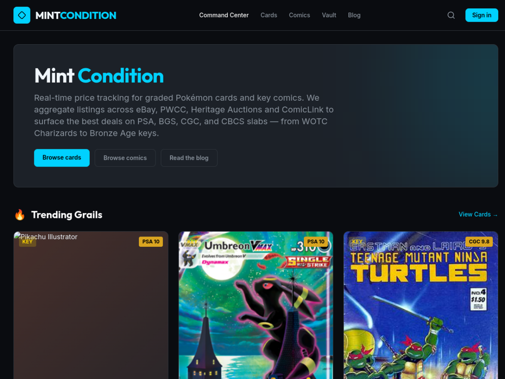 Mint Condition site preview