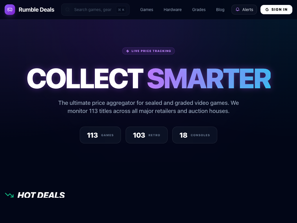 Rumble Deals site preview