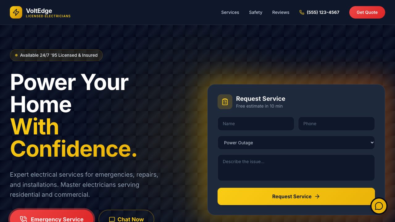 VoltEdge Electric demo site preview